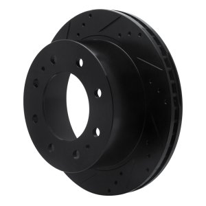 Chevrolet Silverado 3500 HD Brake Rotor (1) - Rear Left - R1 Concepts - Drilled & Slotted - Black - `11-`25